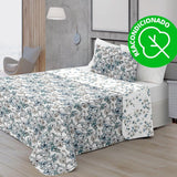 Colcha Bouti Verano Acolchada Estampada Reversible Modelo Floral Azul Cama 90 - 180 x 260 cm (REACONDICIONADO A+) - Eiffel Textile