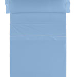 Estelia Juego de Sábanas Liso Biés 144 Hilos Color Azul Claro 50%Algodón 50%Poliéster - Eiffel Textile