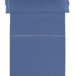 Estelia Juego de Sábanas Liso Biés 144 Hilos Color Azulón 50%Algodón 50%Poliéster - Eiffel Textile