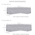 Funda de Sofá Bielástica Rinconera Modelo Roc 3+1 - Eiffel Textile