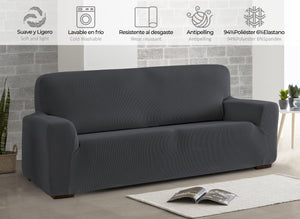 Funda Para Sofa Universal Elastica Con Sujeccion Ajustable 1 Plaza Gris con  Ofertas en Carrefour